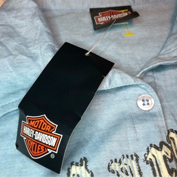 nwt Harley Davidson Live To Ride Stadium Blue Polo Natural Fade Graphic Large - Picture 6 of 9